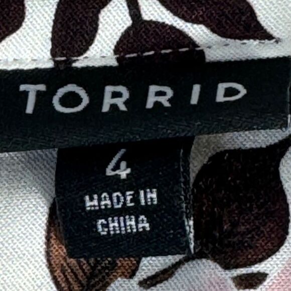 Torrid Floral Print Tab Sleeve Challis Dress Sz 4/4X - Picture 4 of 7